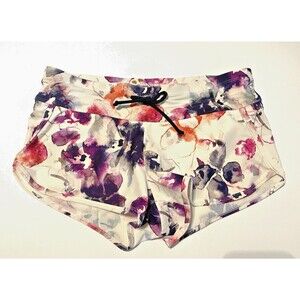Athleta lined running shorts w/drawstring stunning floral sz XS #Athletawomen